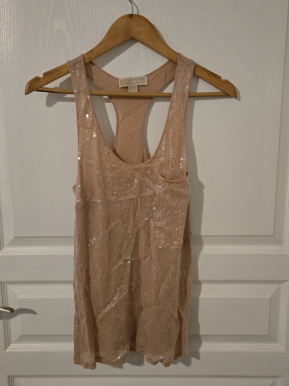 Michael Kors Blush Pink Sequin Tank Top